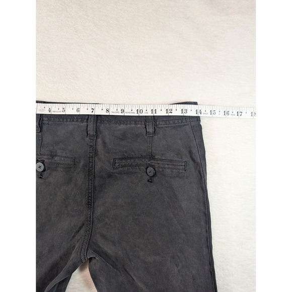 Anthropologie Cropped Pants Button‎ Accent Casual Trousers Black Size 26 - Picture 11 of 13
